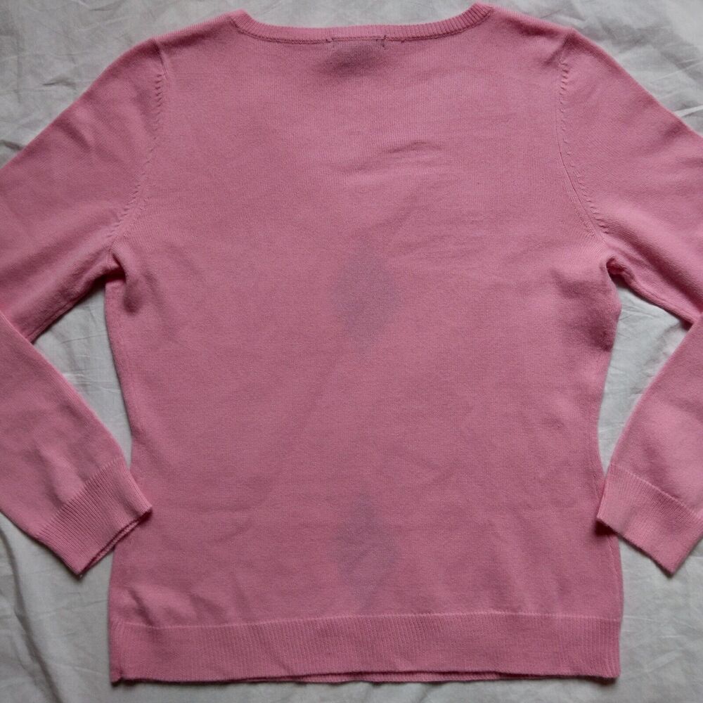 New York and Company Pink Argyle Sweater Academia Barbie Womens Size XS - Picture 9 of 10